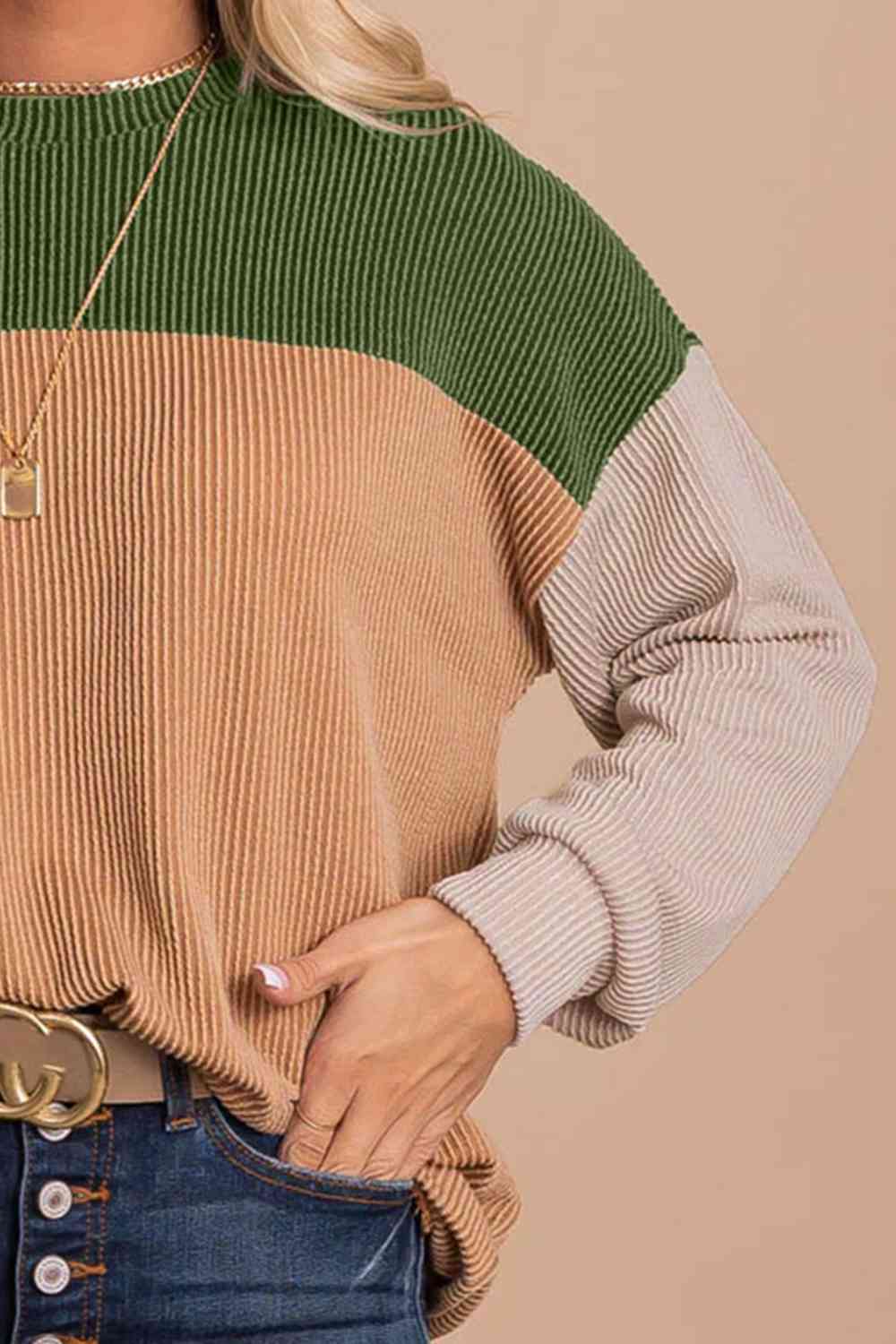 Color Block Dropped Shoulder T-Shirt - Carbone's Marketplace