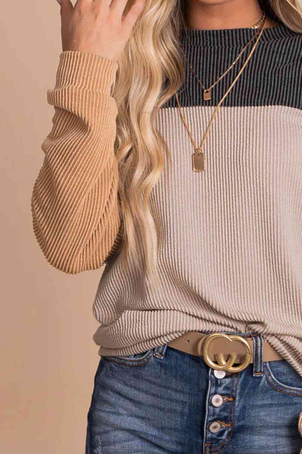 Color Block Dropped Shoulder T-Shirt - Carbone's Marketplace