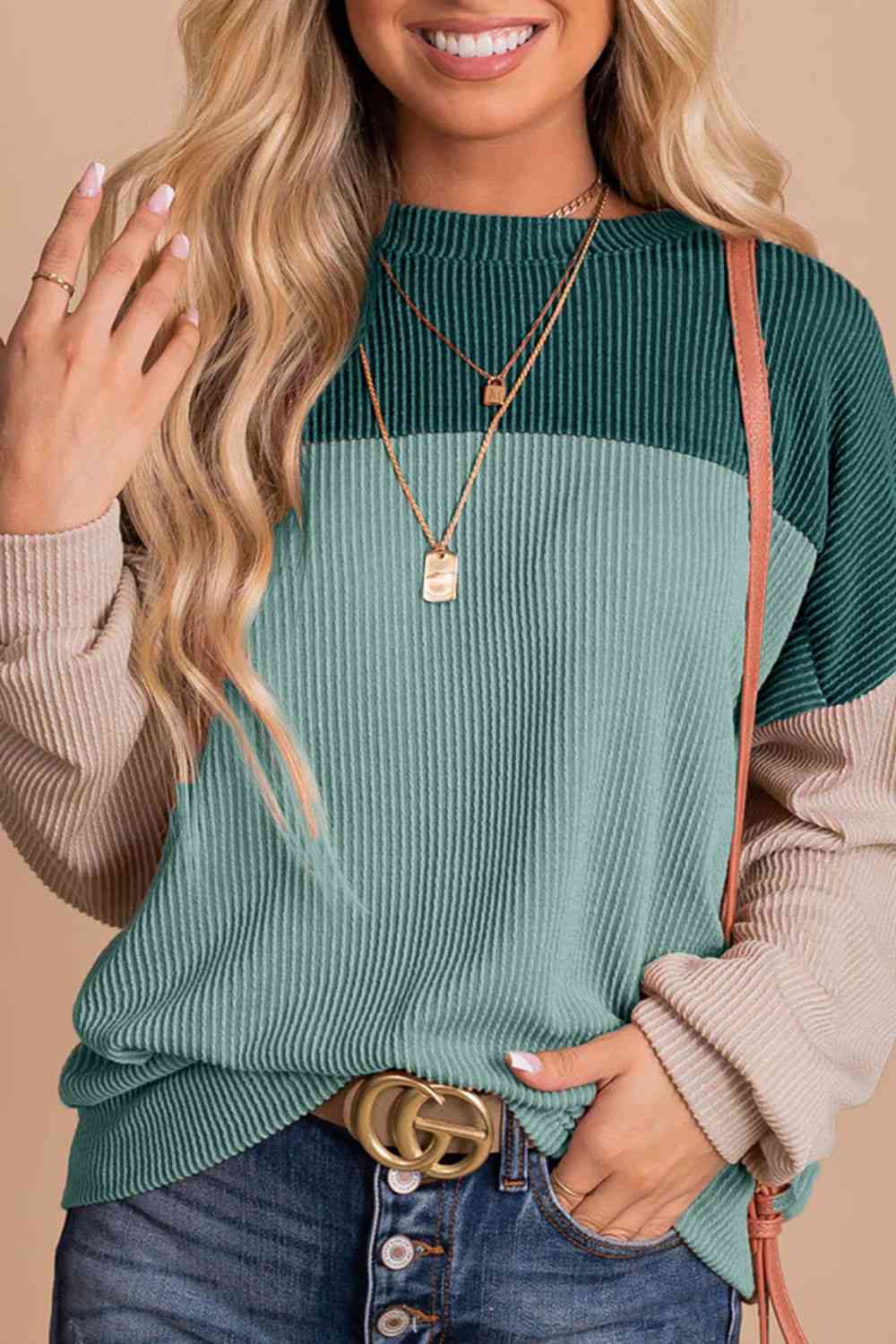Color Block Dropped Shoulder T-Shirt - Carbone's Marketplace