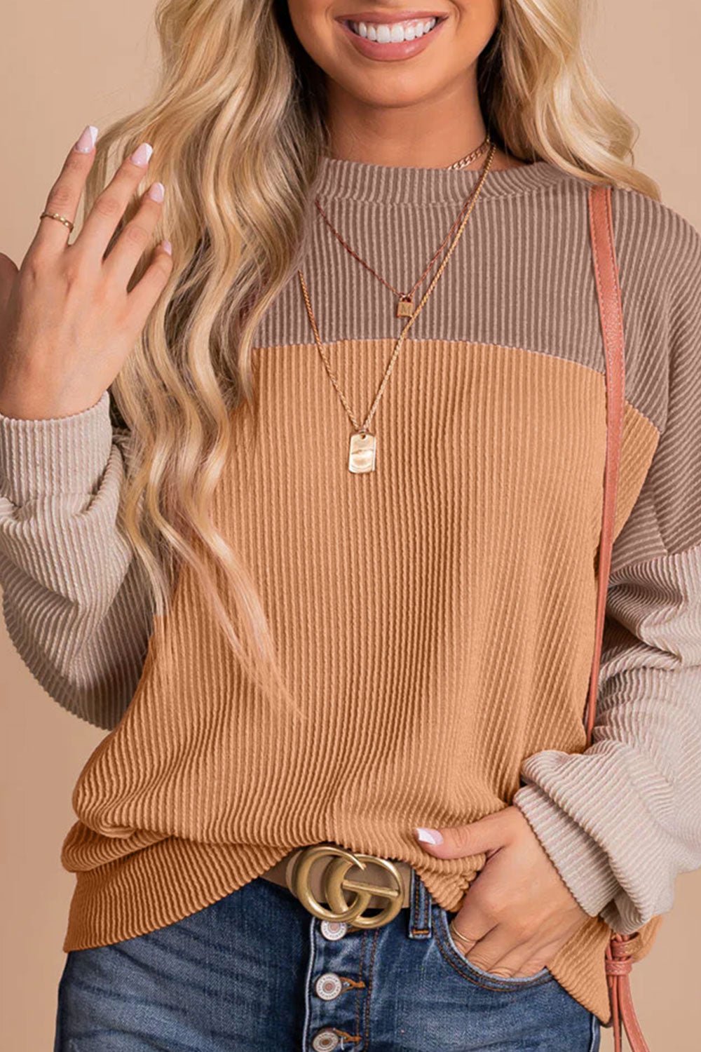 Color Block Dropped Shoulder T-Shirt - Carbone's Marketplace