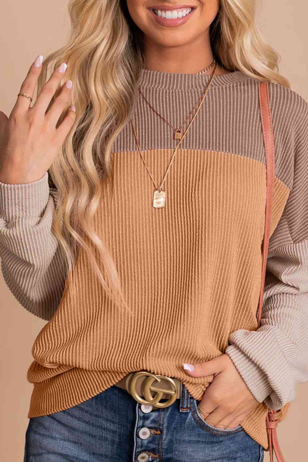 Color Block Dropped Shoulder T-Shirt - Carbone's Marketplace