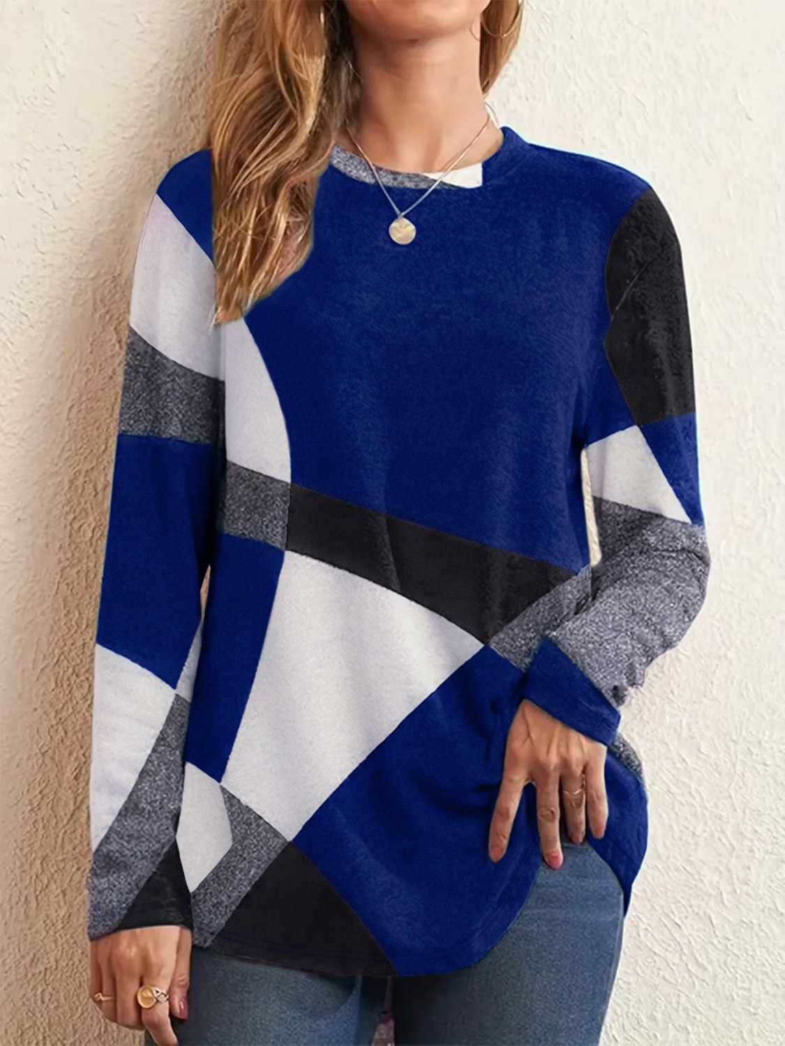 Color Block Round Neck T-Shirt - Carbone's Marketplace