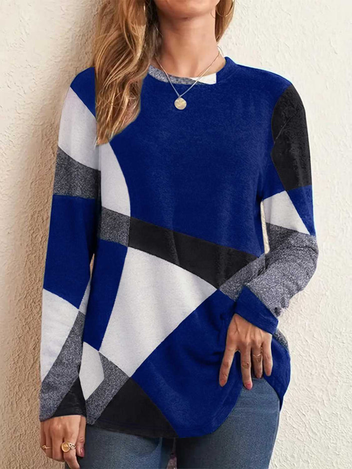 Color Block Round Neck T-Shirt - Carbone's Marketplace