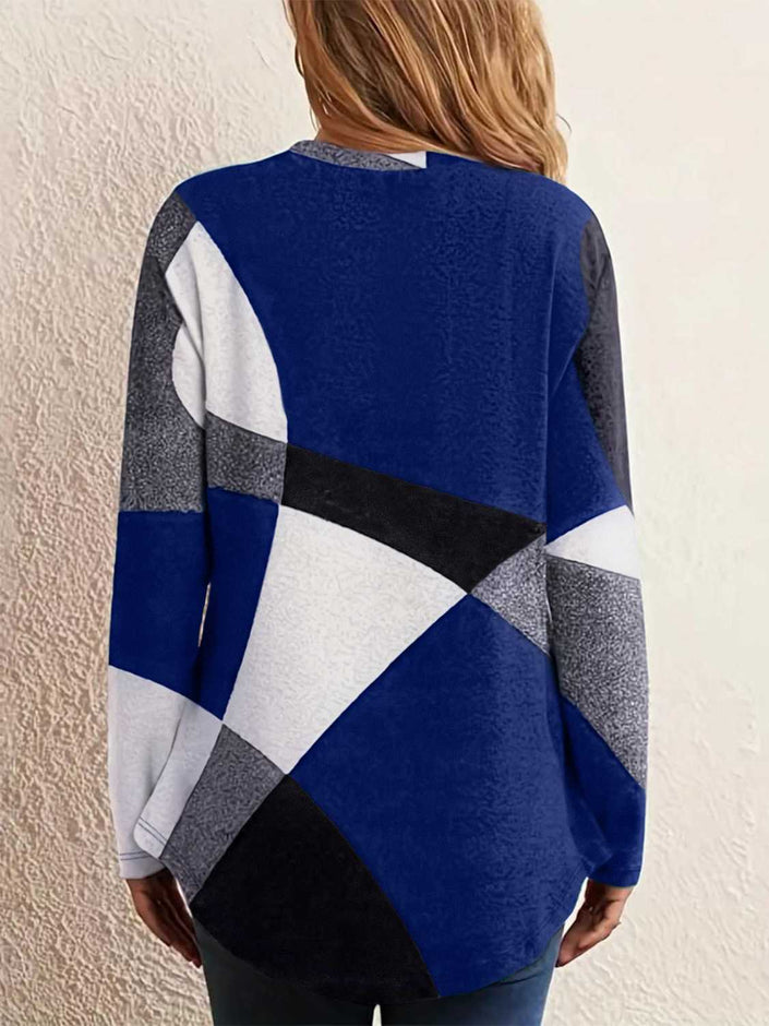 Color Block Round Neck T-Shirt - Carbone's Marketplace