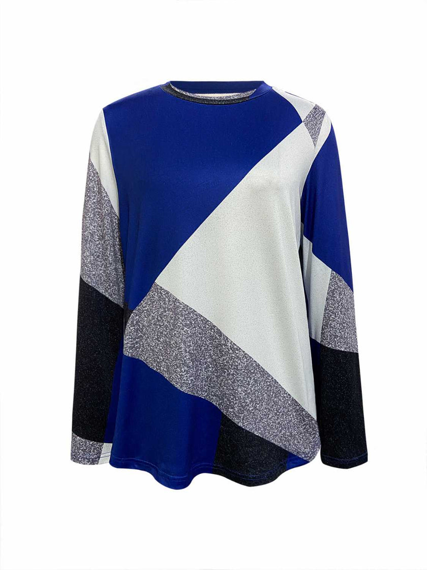 Color Block Round Neck T-Shirt - Carbone's Marketplace