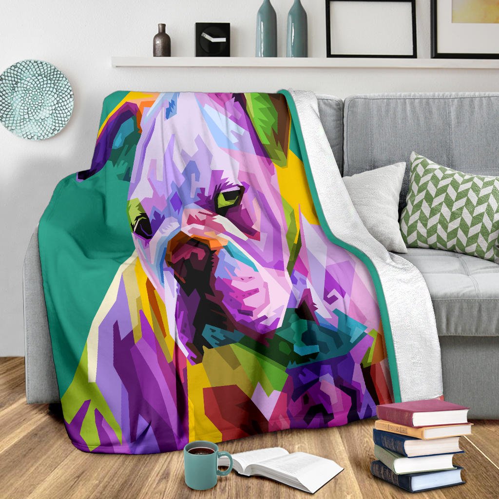 colorful english bulldog pop art style - Carbone's Marketplace