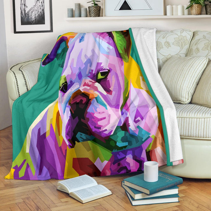 colorful english bulldog pop art style - Carbone's Marketplace