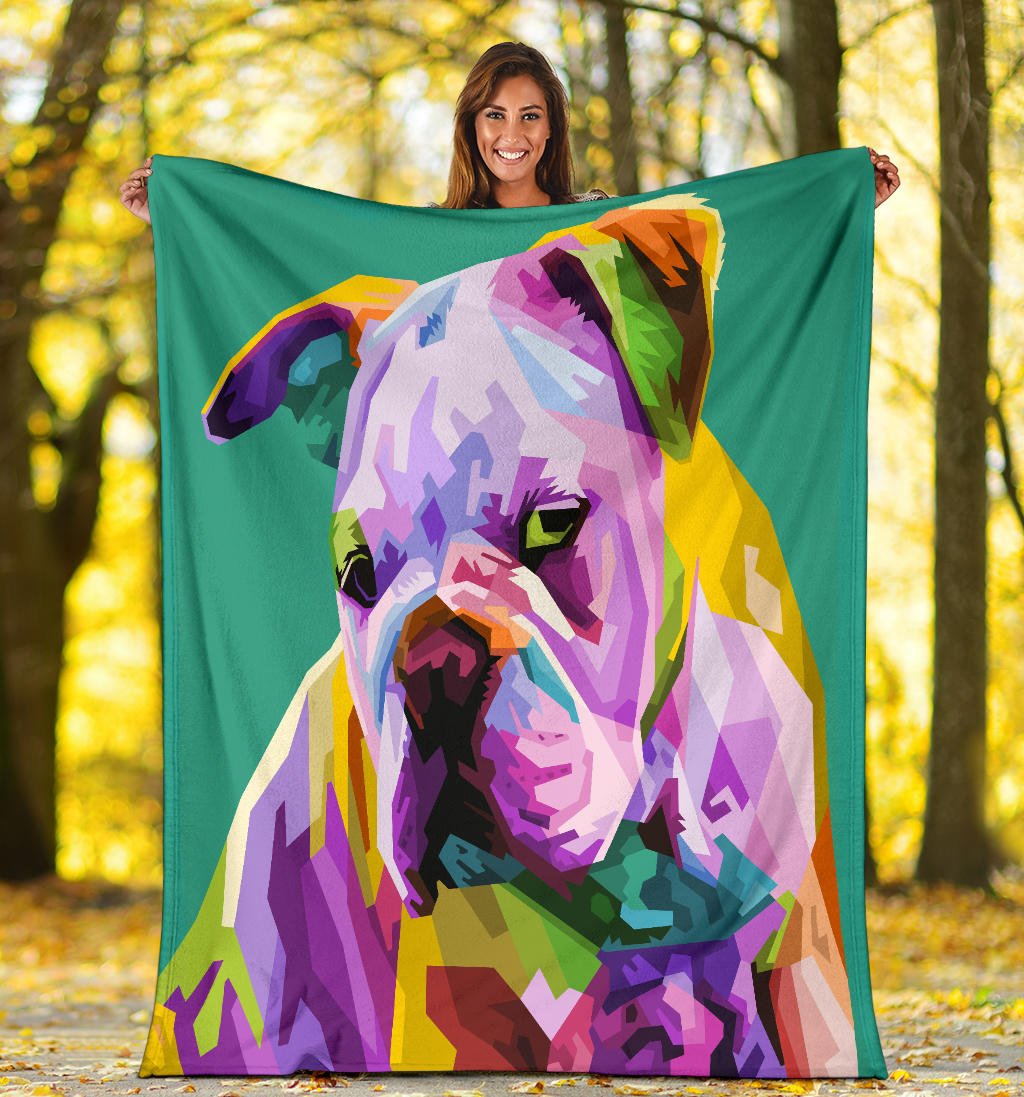 colorful english bulldog pop art style - Carbone's Marketplace