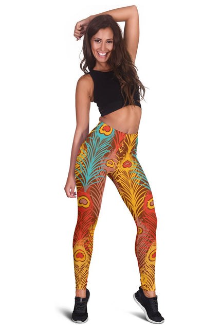 Colorful Peacock Leggings - Carbone's Marketplace