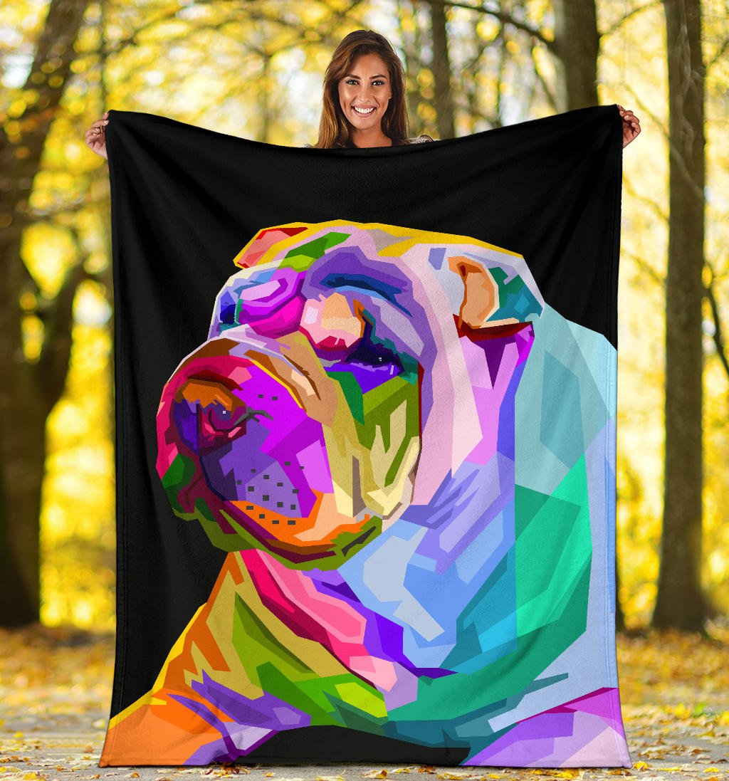 colorful shar pei dog pop art style - Carbone's Marketplace