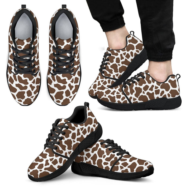 Cow Print Mens Athletic Sneaker Black - Carbone&