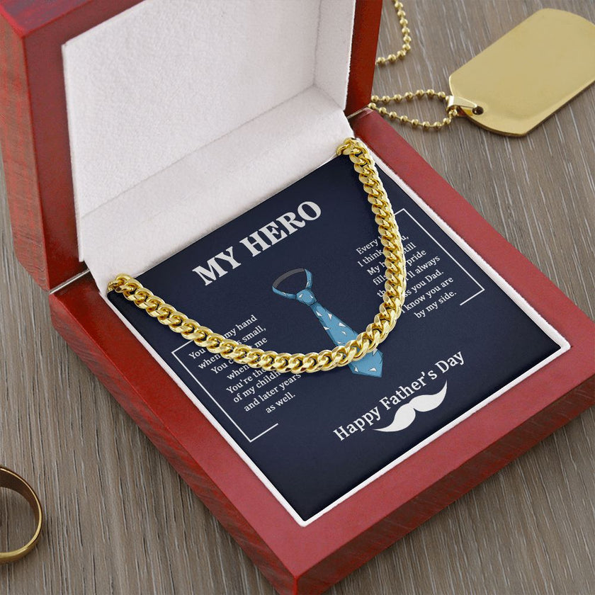 Cuban Link Chain Necklace - For Dad My Hero - Carbone's Marketplace