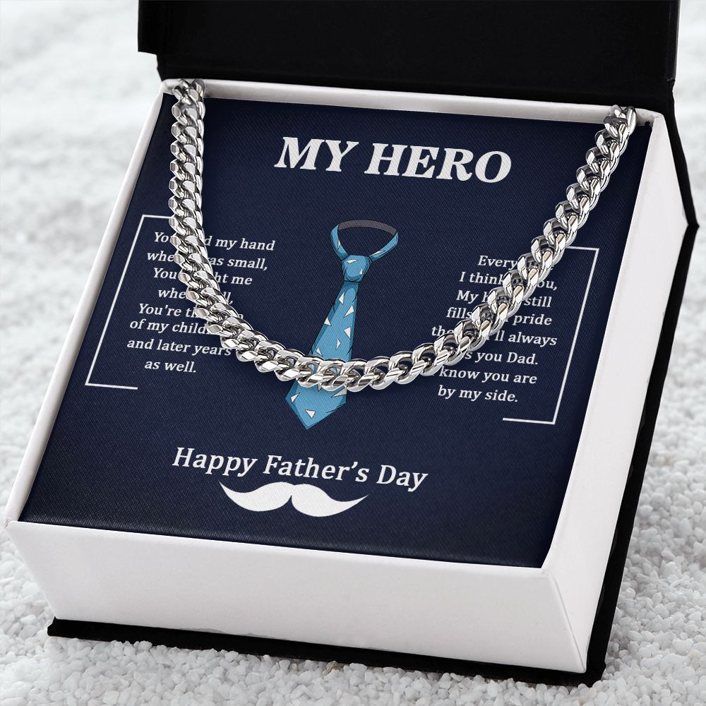 Cuban Link Chain Necklace - For Dad My Hero - Carbone's Marketplace