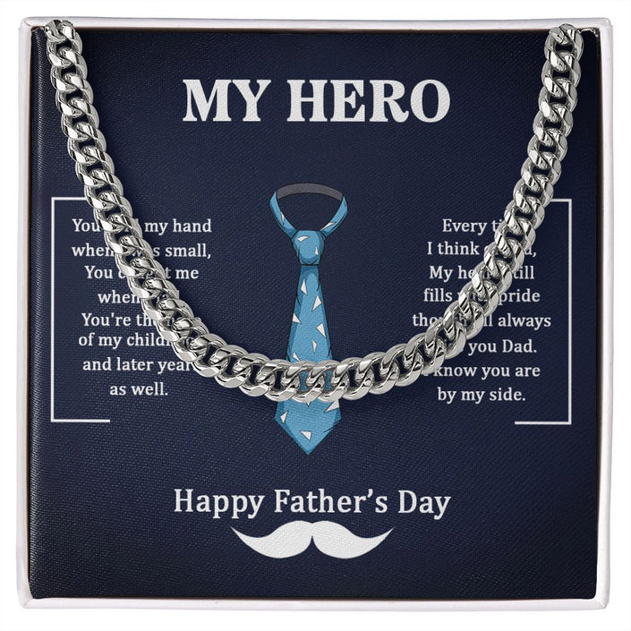 Cuban Link Chain Necklace - For Dad My Hero - Carbone's Marketplace