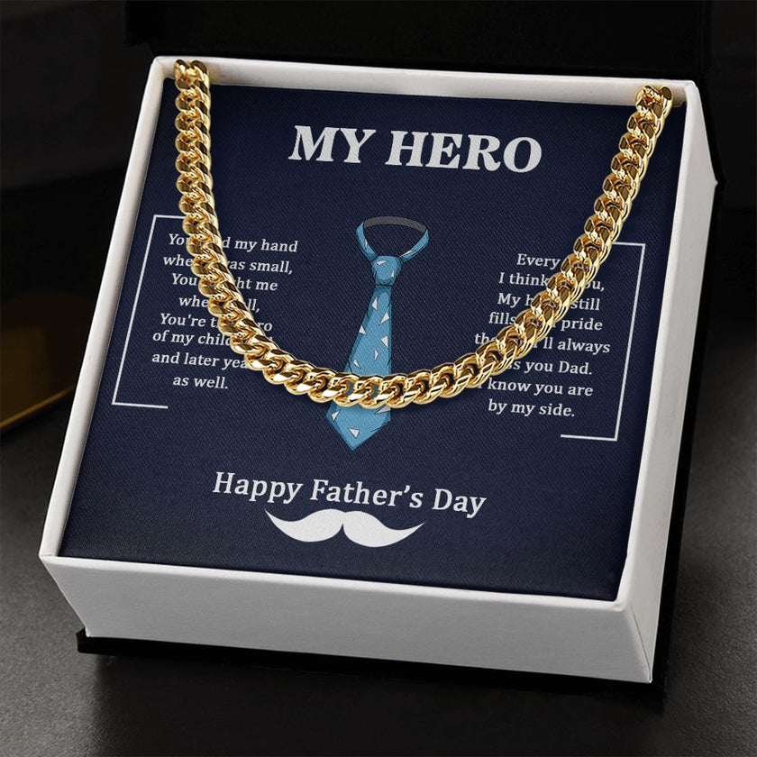 Cuban Link Chain Necklace - For Dad My Hero - Carbone's Marketplace
