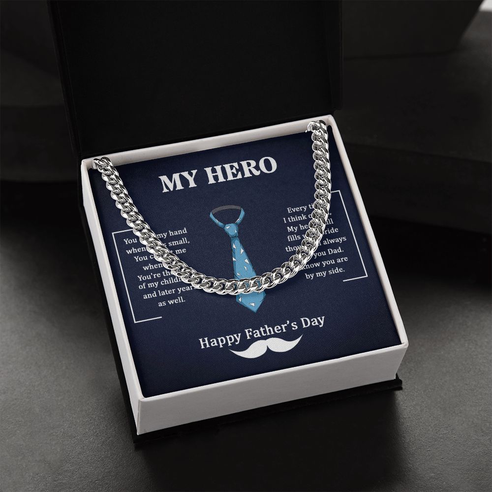 Cuban Link Chain Necklace - For Dad My Hero - Carbone's Marketplace