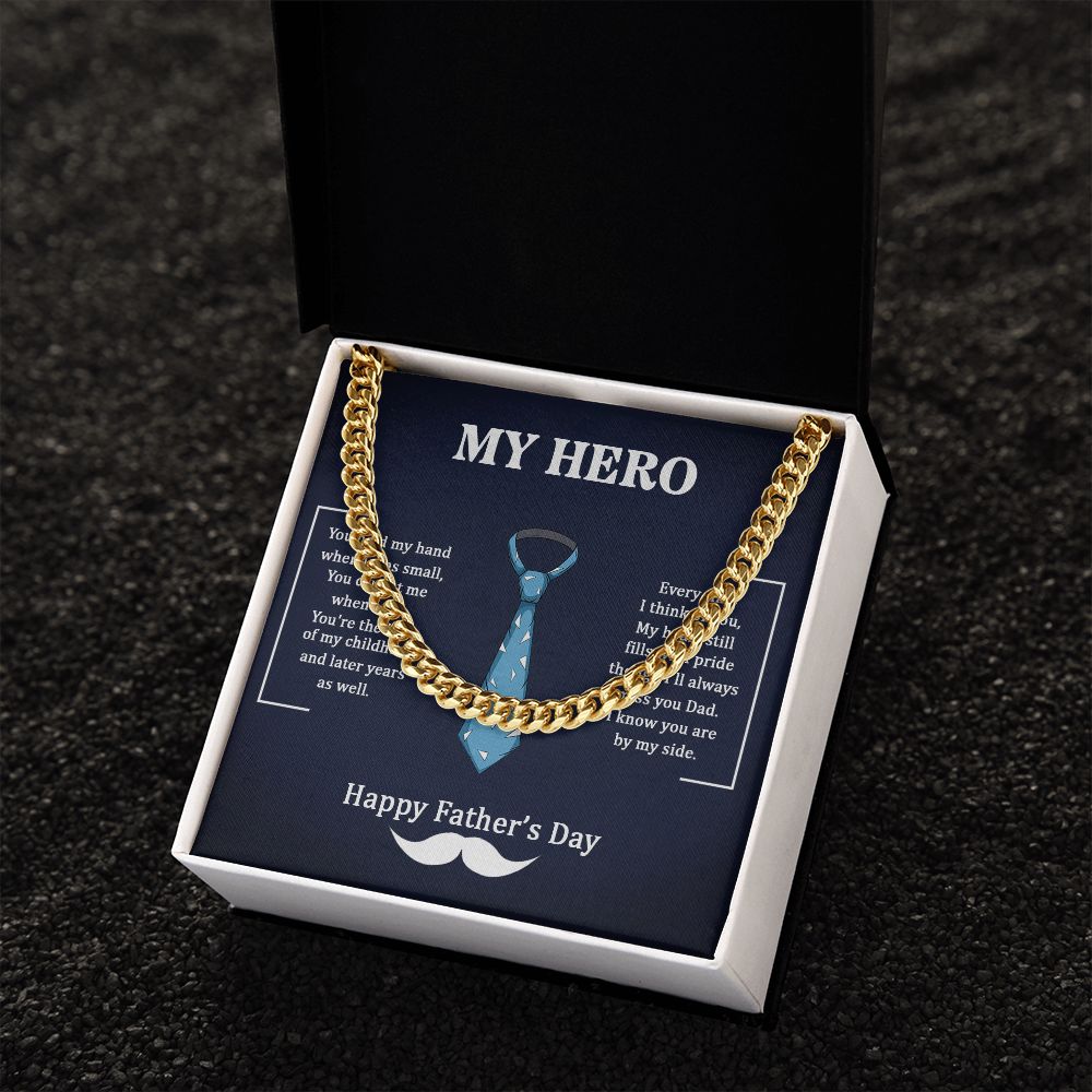 Cuban Link Chain Necklace - For Dad My Hero - Carbone's Marketplace