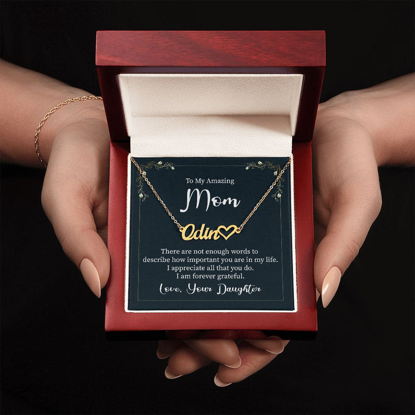 Custom Name Necklace with Heart - Carbone's Marketplace