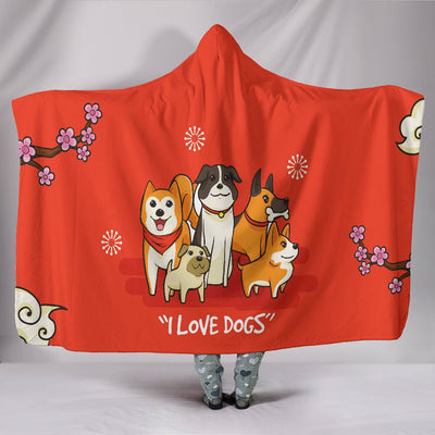 Customized Hoodie Blanket - Love Dogs - Carbone's Marketplace