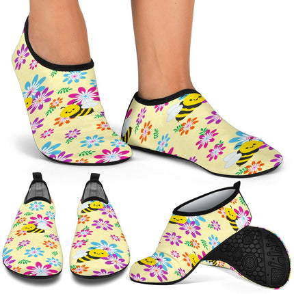Cute Bumble Bees Aqua Shoes - Carbone's Marketplace