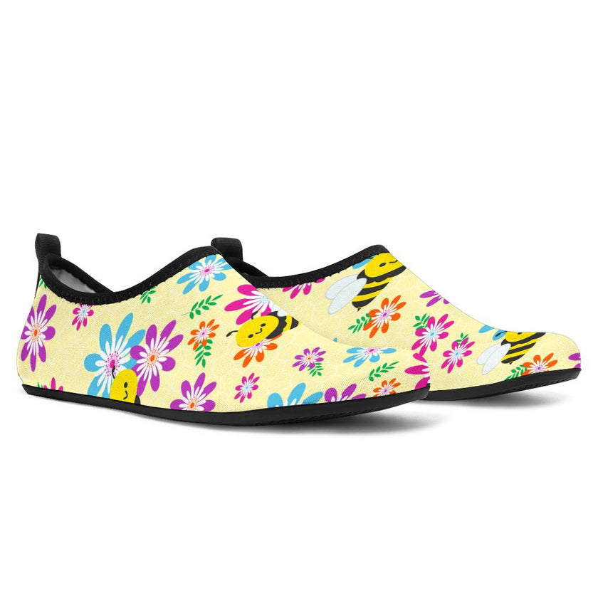 Cute Bumble Bees Aqua Shoes - Carbone's Marketplace