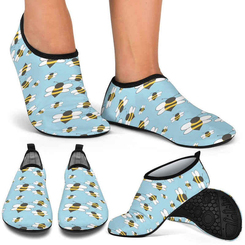 Cute Bumble Bees Aqua Shoes - Carbone&