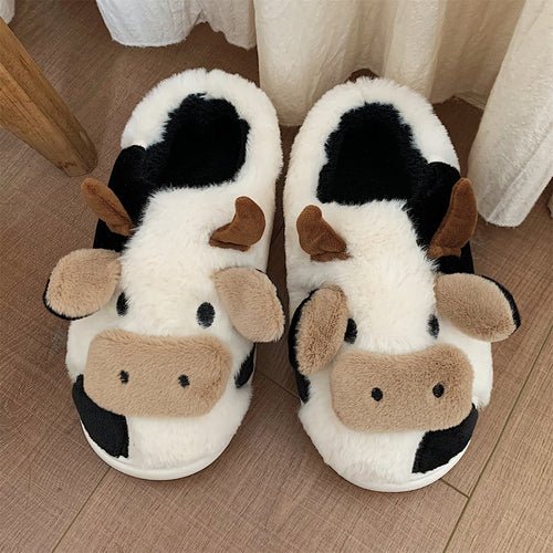 Cute Cow Animal Soft Slippers - Carbone&