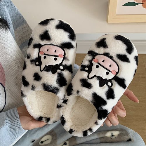 Cute Cow Animal Soft Slippers - Carbone&