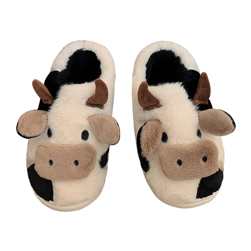 Cute Cow Animal Soft Slippers - Carbone&