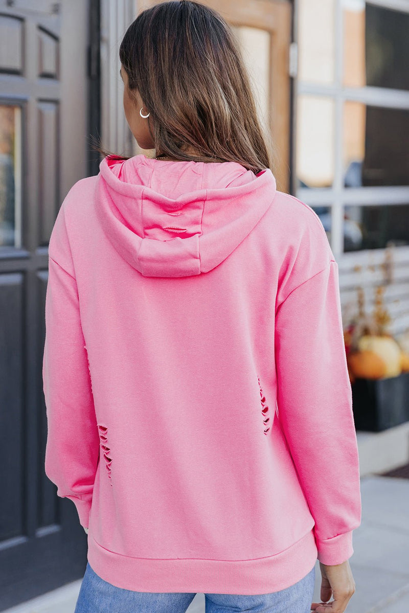 Cutout Dropped Shoulder Hoodie - Carbone&