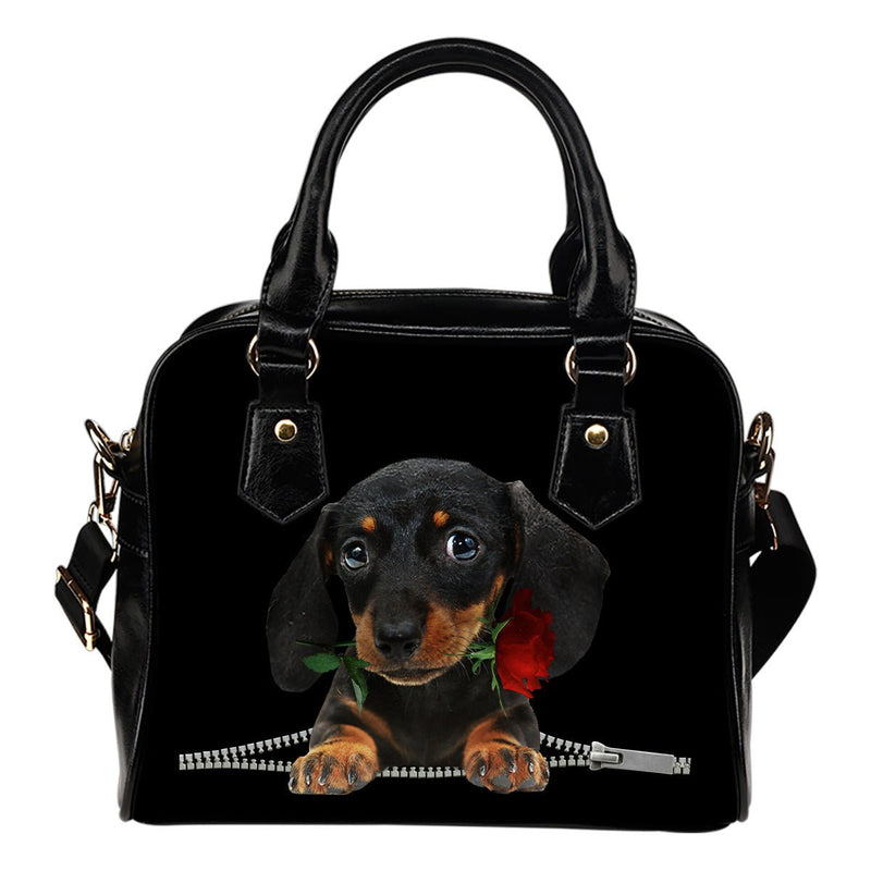 Dachshund 2 Rose Zipper - Carbone&