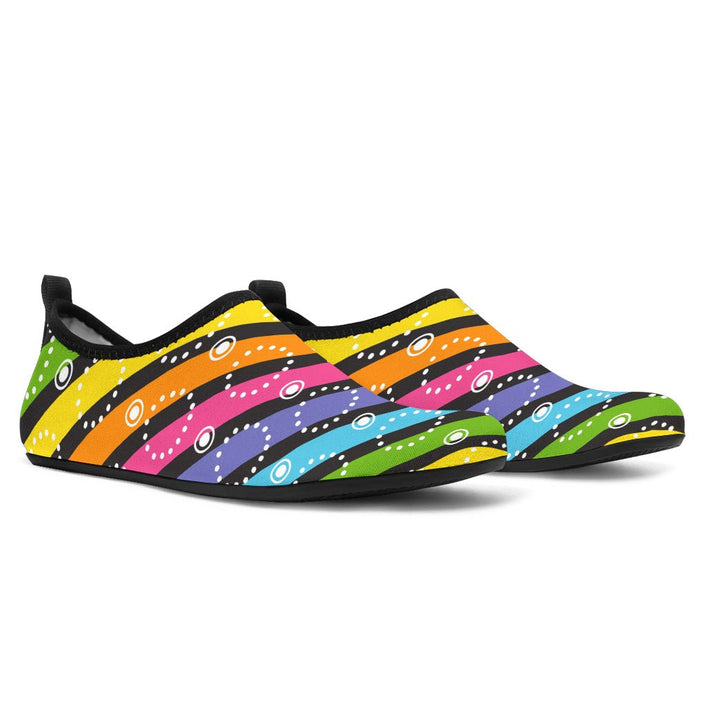 Diagonal Rainbow Aqua Shoes - Carbone's Marketplace