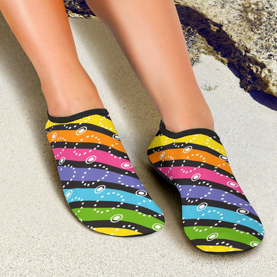 Diagonal Rainbow Aqua Shoes - Carbone's Marketplace