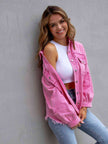 Distressed Drop Shoulder Denim Jacket - Carbone's Marketplace