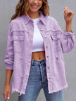 Distressed Drop Shoulder Denim Jacket - Carbone's Marketplace