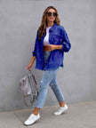 Distressed Drop Shoulder Denim Jacket - Carbone's Marketplace