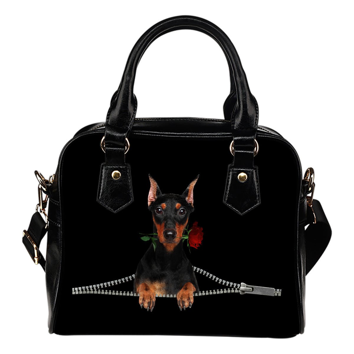 Doberman Pinscher Rose Zipper - Carbone's Marketplace