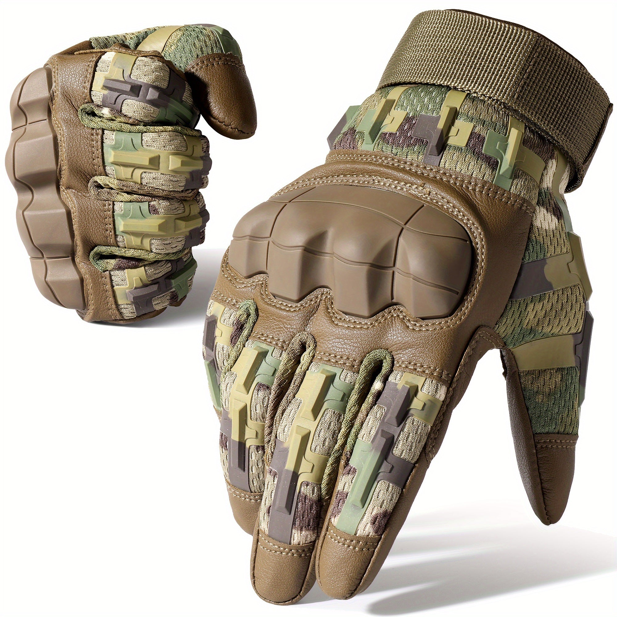 Tactical Gloves for Men - Touch Screen, Non-Slip, Full Finger Protection for Shooting, Airsoft, Military, Paintball, Motorcycle, Cycling, Hunting, Hiking, Camping, Combat, Work, Outdoor Sports