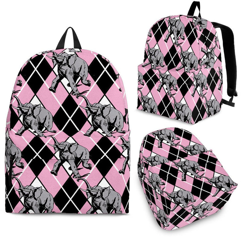 Elephant Argyle Backpack - Carbone&