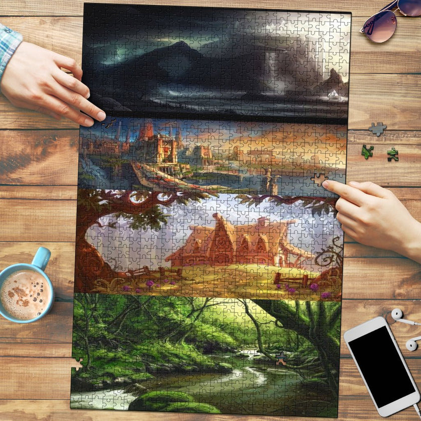 Elf Fantasy Village Jigsaw Puzzle - Carbone's Marketplace