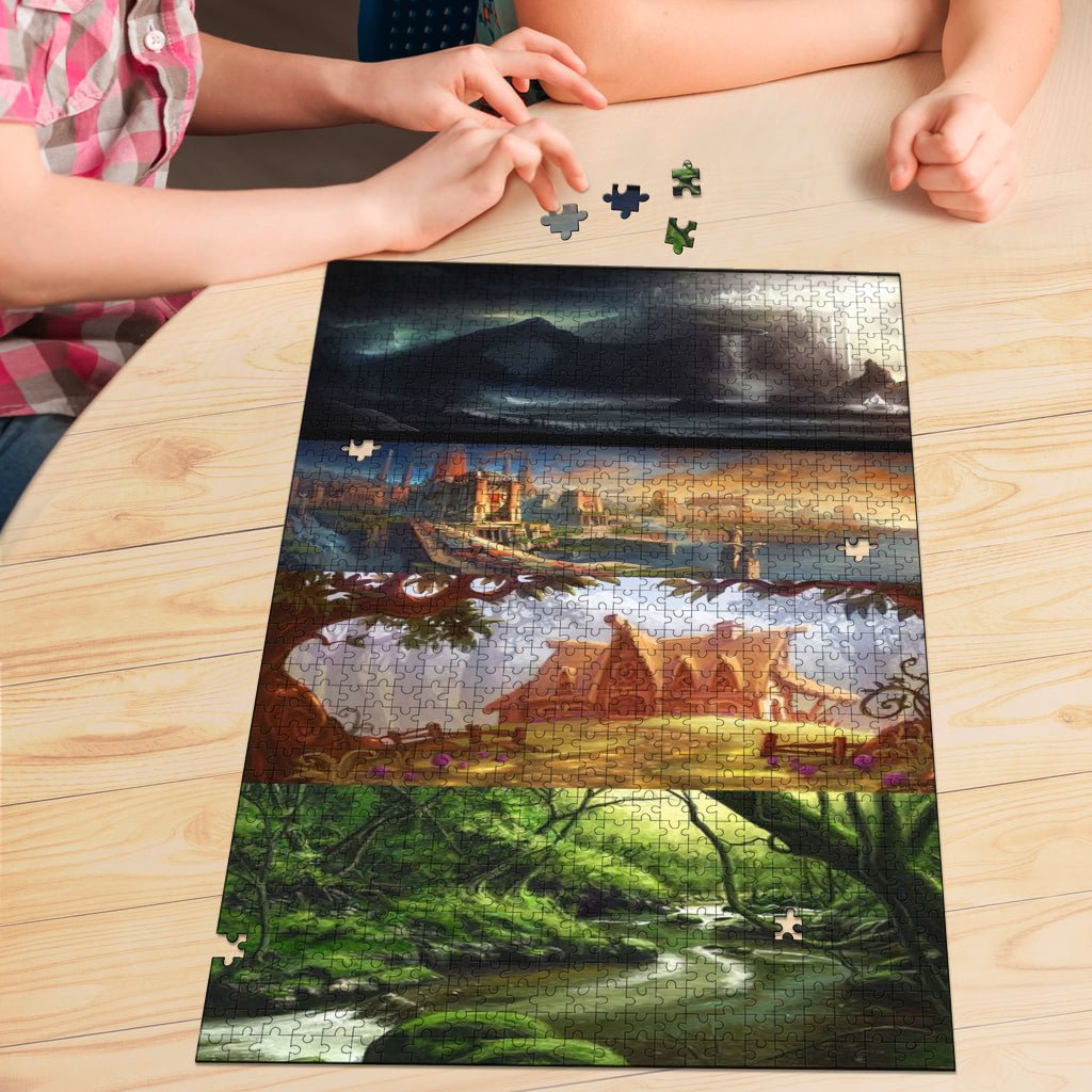 Elf Fantasy Village Jigsaw Puzzle - Carbone's Marketplace