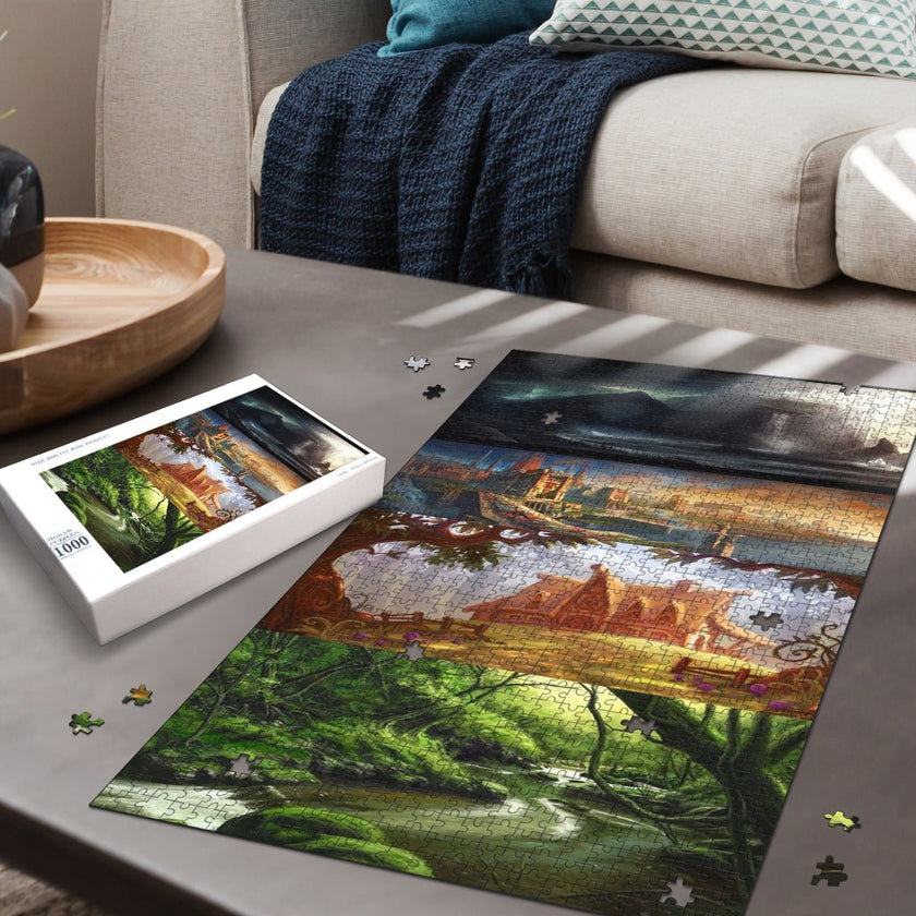 Elf Fantasy Village Jigsaw Puzzle - Carbone's Marketplace