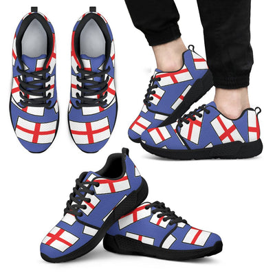 ENGLAND'S PRIDE! ENGLAND'S FLAGSHOE - Men's Athletic Sneaker (blue bg) - Carbone's Marketplace