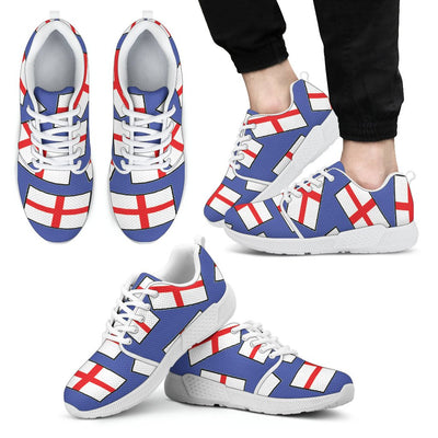 ENGLAND'S PRIDE! ENGLAND'S FLAGSHOE - Men's Athletic Sneaker (blue bg- white lace) - Carbone's Marketplace