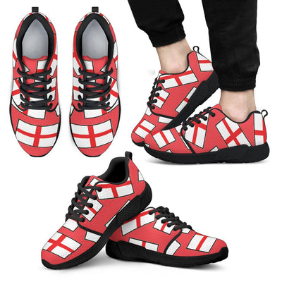 ENGLAND'S PRIDE! ENGLAND'S FLAGSHOE - Men's Athletic Sneaker (red bg ) - Carbone's Marketplace