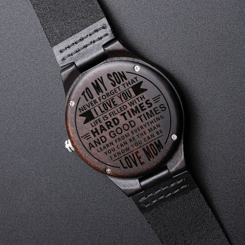 Engraved Wooden Watch - Carbone's Marketplace