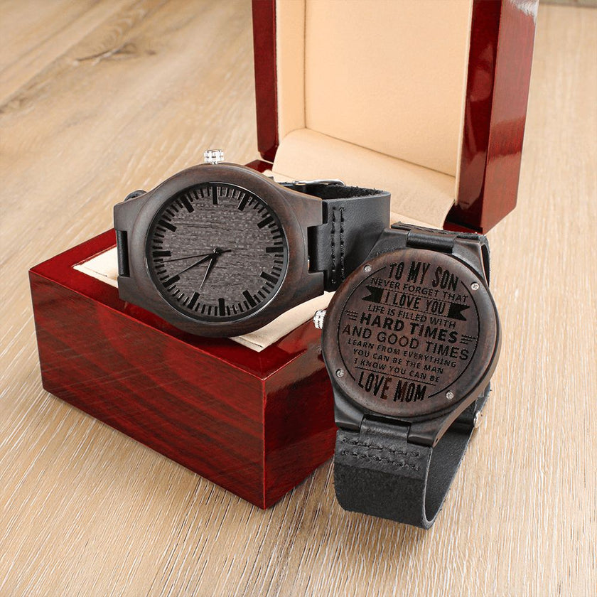 Engraved Wooden Watch - Carbone's Marketplace