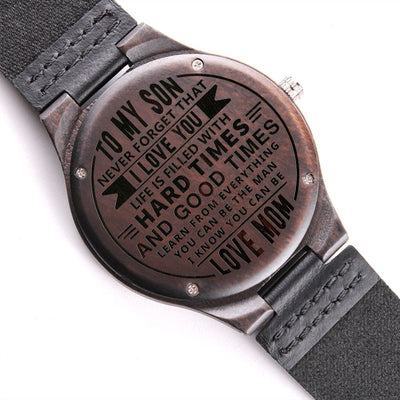 Engraved Wooden Watch - Carbone's Marketplace