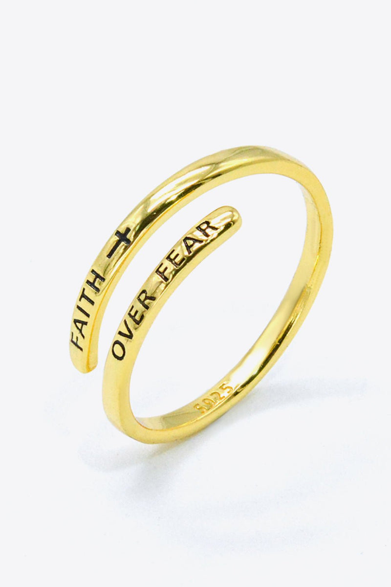 FAITH OVER FEAR Bypass Ring - Carbone&