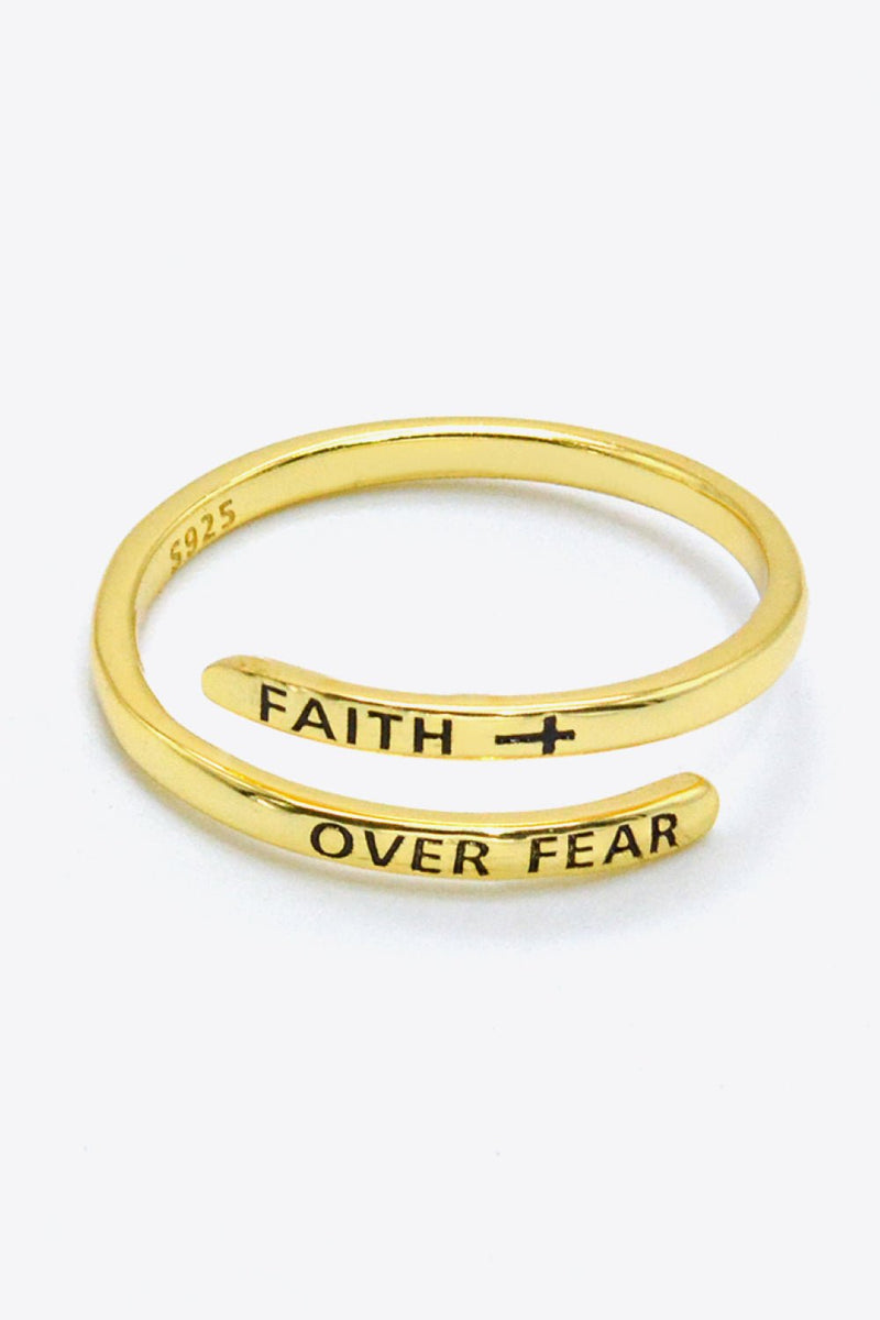 FAITH OVER FEAR Bypass Ring - Carbone&